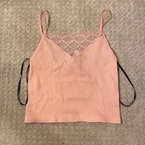 F21 lace-trim ribbed cami